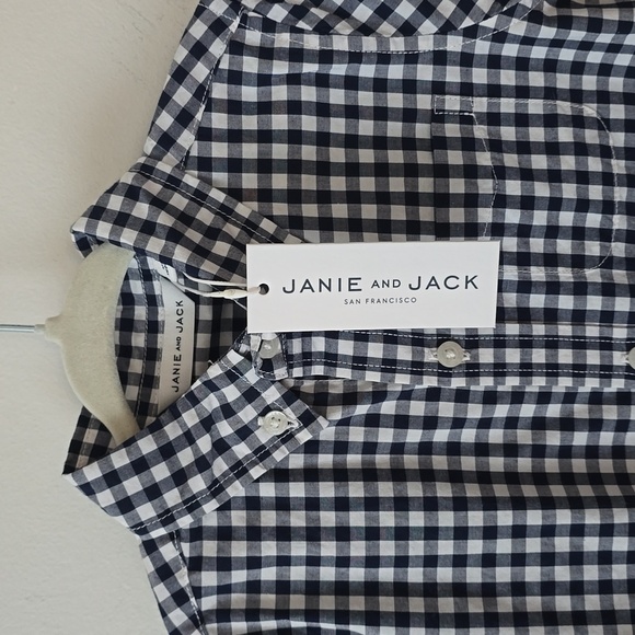 Janie and Jack Toddler Boy Check Print Button Down Shirt sz 3 NWT - Picture 5 of 8